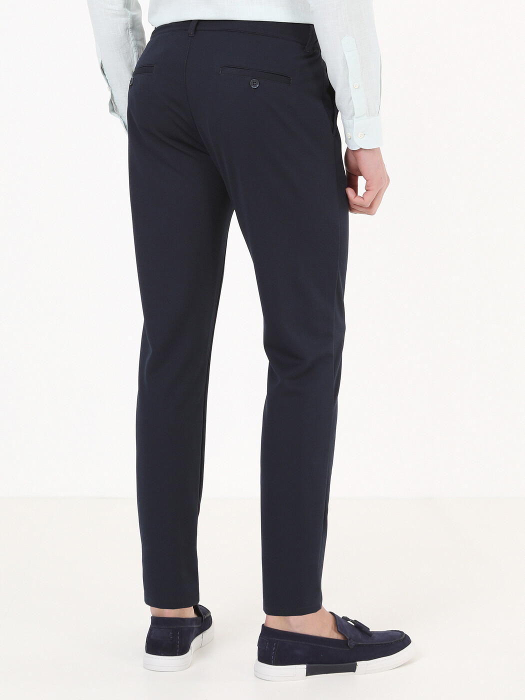 Lacivert Dokuma Jogging Fit Smart Casual Pantolon - 4