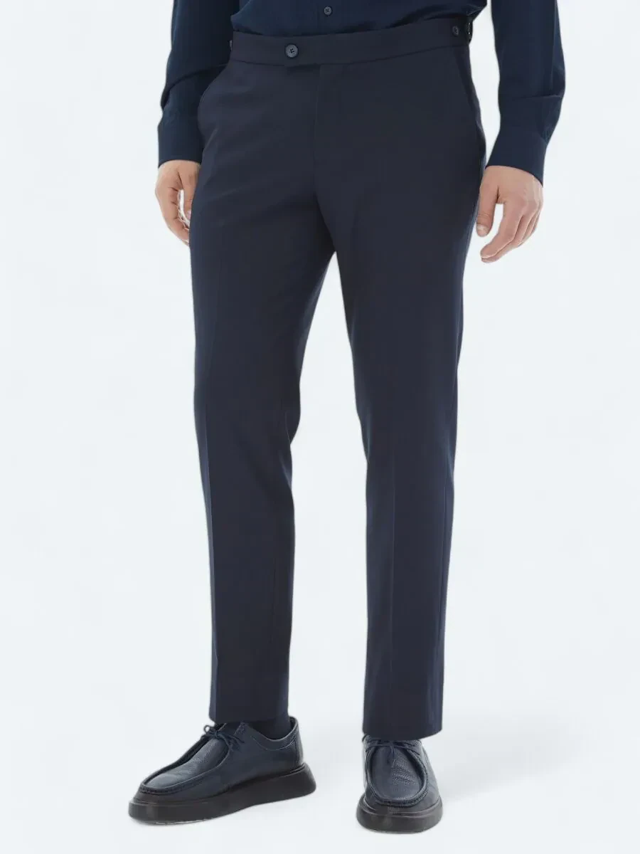 Lacivert Dokuma Regular Fit Casual Pantolon - 2