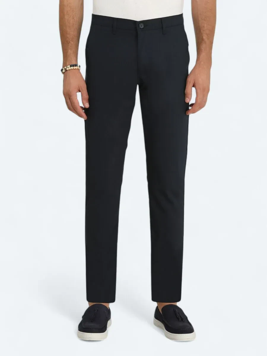 Lacivert Dokuma Slim Fit Casual Pantolon - 2