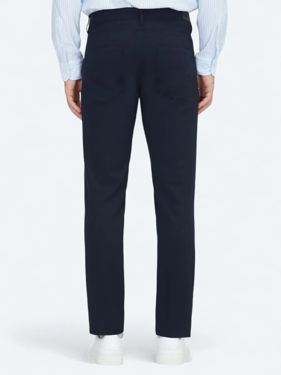 Lacivert Dokuma Slim Fit Casual Pantolon - 5