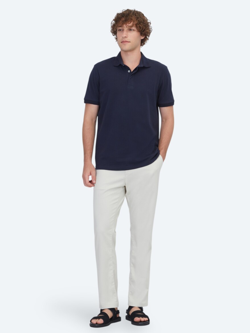 Lacivert Düz %100 Pamuk T-Shirt 