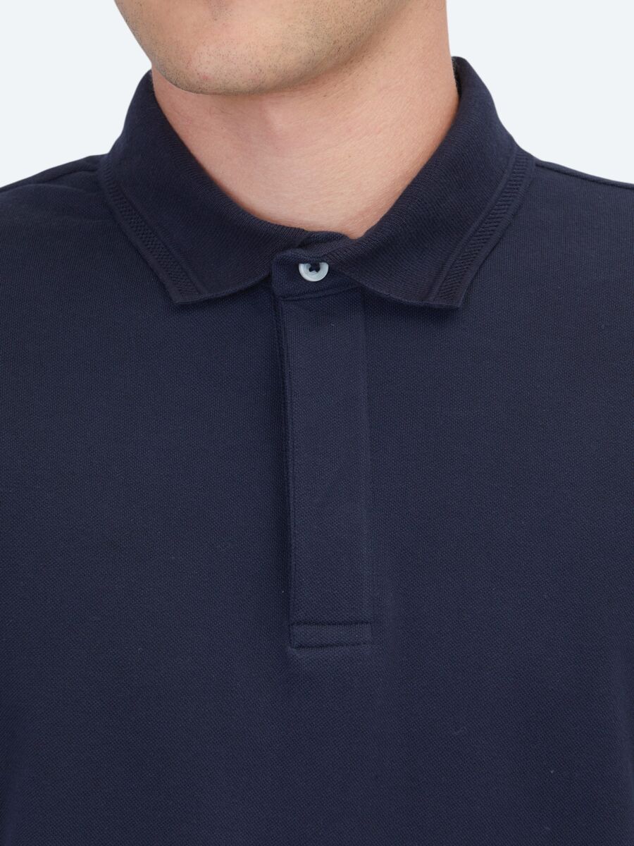 Lacivert Düz %100 Pamuk T-Shirt - 4