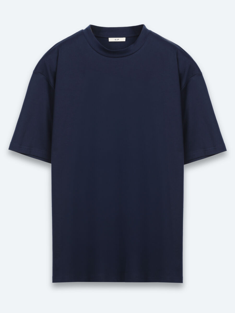 Lacivert Düz %100 Pamuk T-Shirt - 6