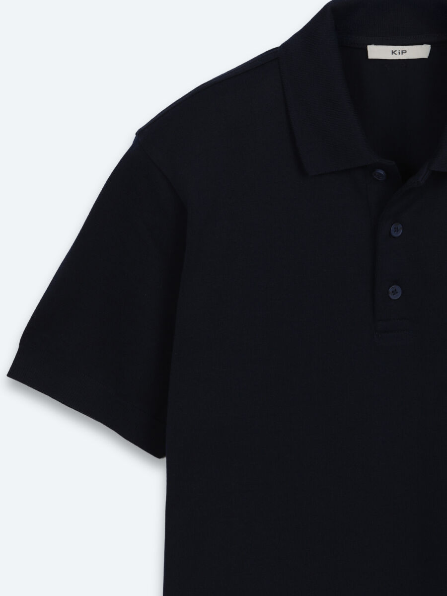 Lacivert Düz %100 Pamuk T-Shirt - 7