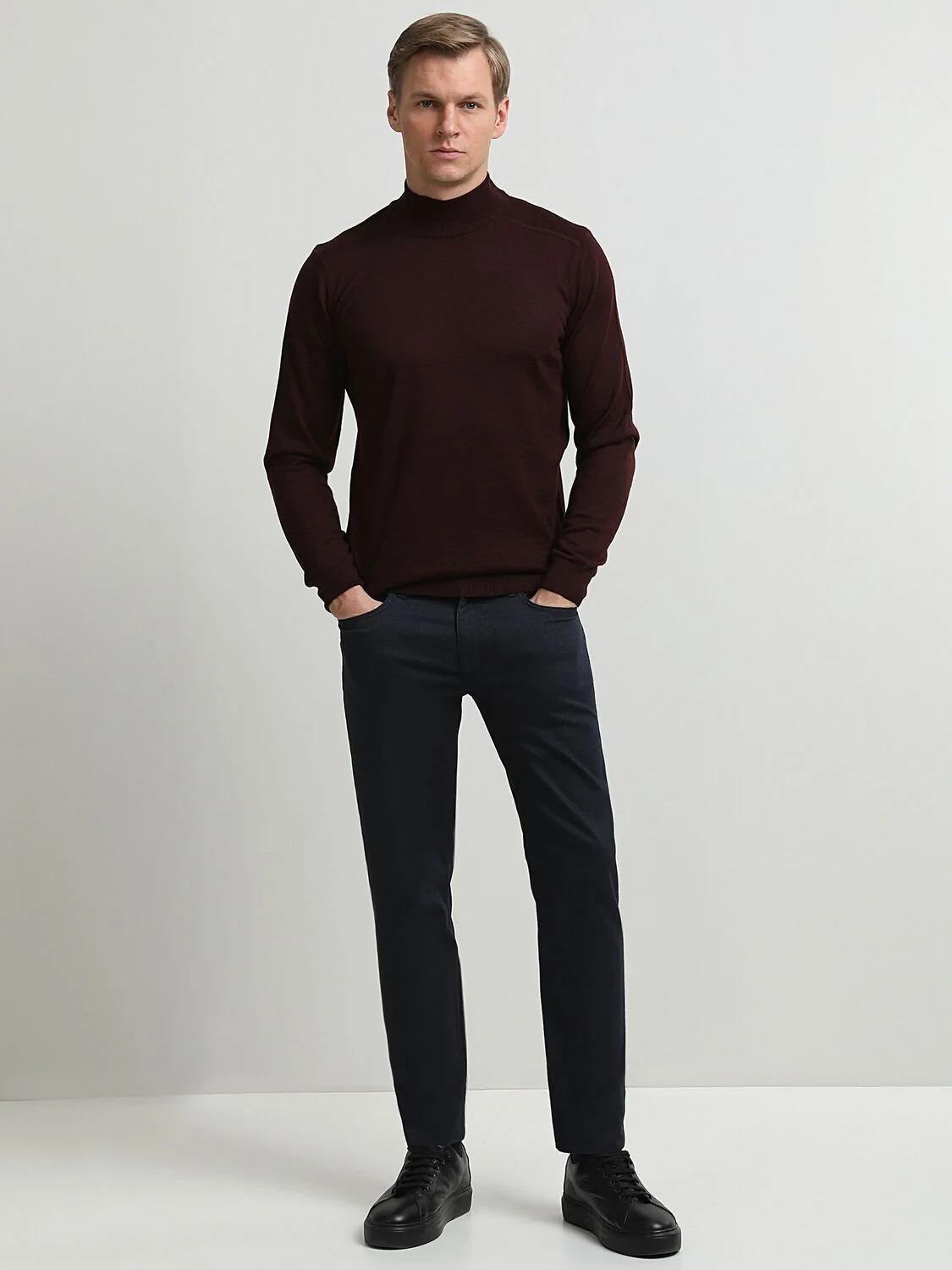 Lacivert Düz Denim Regular Fit Casual Pamuk Karışımlı Pantolon - 3