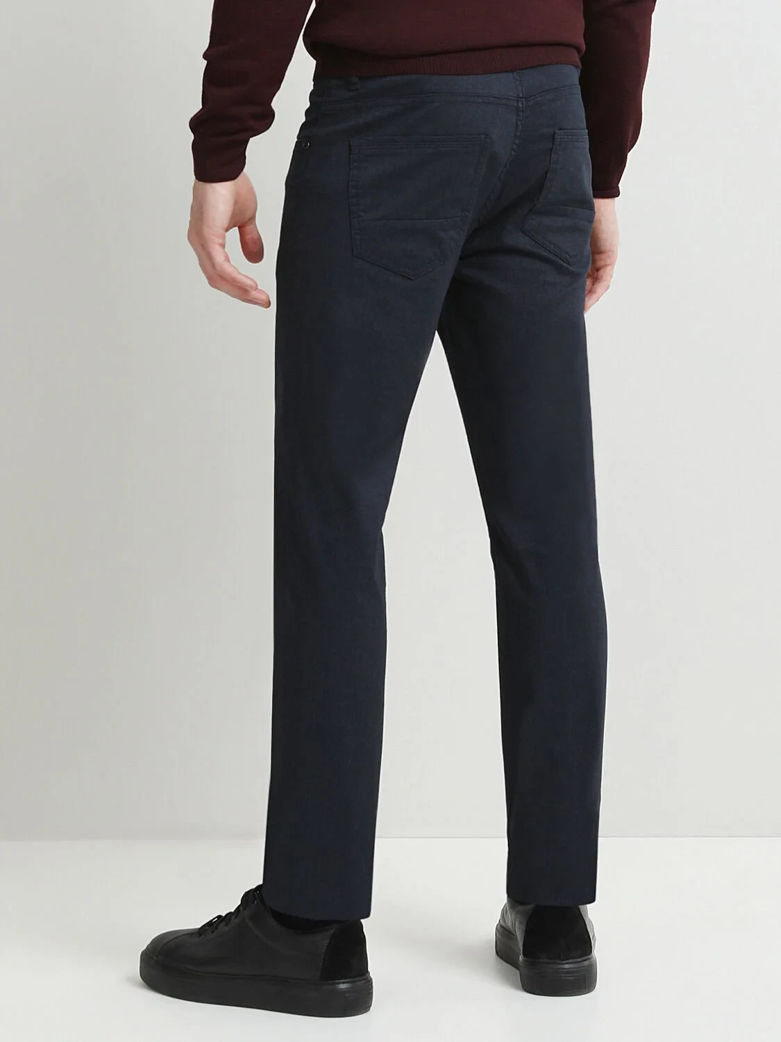 Lacivert Düz Denim Regular Fit Casual Pamuk Karışımlı Pantolon - 4