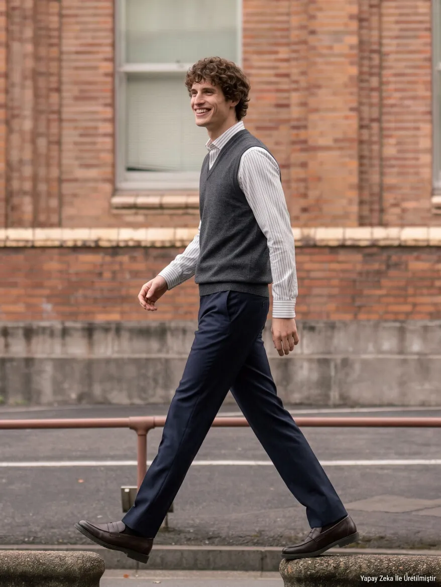 Lacivert Düz Dokuma Fitted Fit Klasik Pantolon - KİP