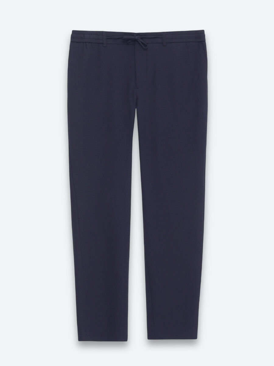 Lacivert Düz Dokuma Jogging Fit Casual Pantolon - 6