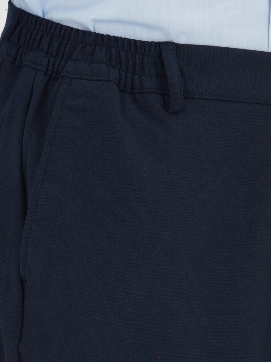 Lacivert Düz Dokuma Jogging Fit Casual Pantolon - 3