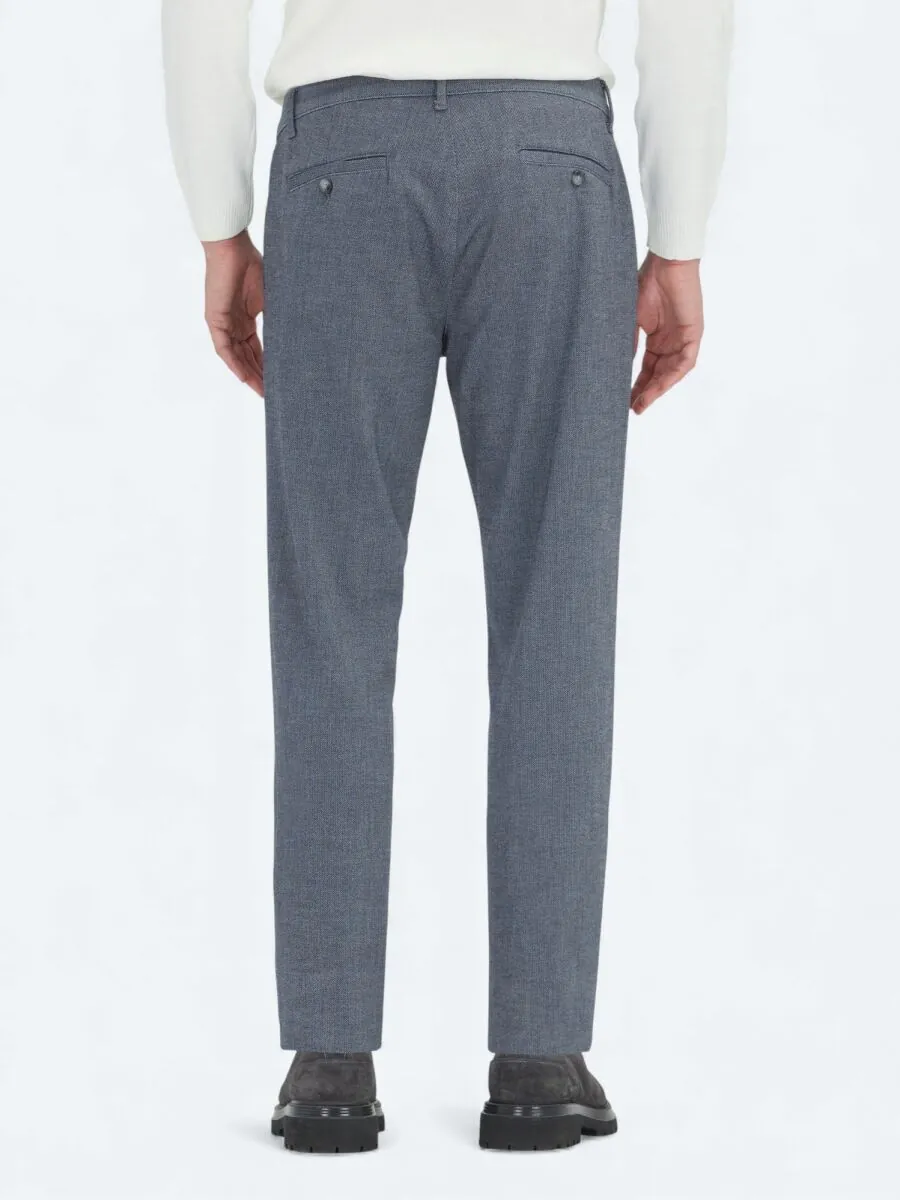 Lacivert Düz Dokuma Regular Fit Casual Pamuk Karışımlı Pantolon - 4