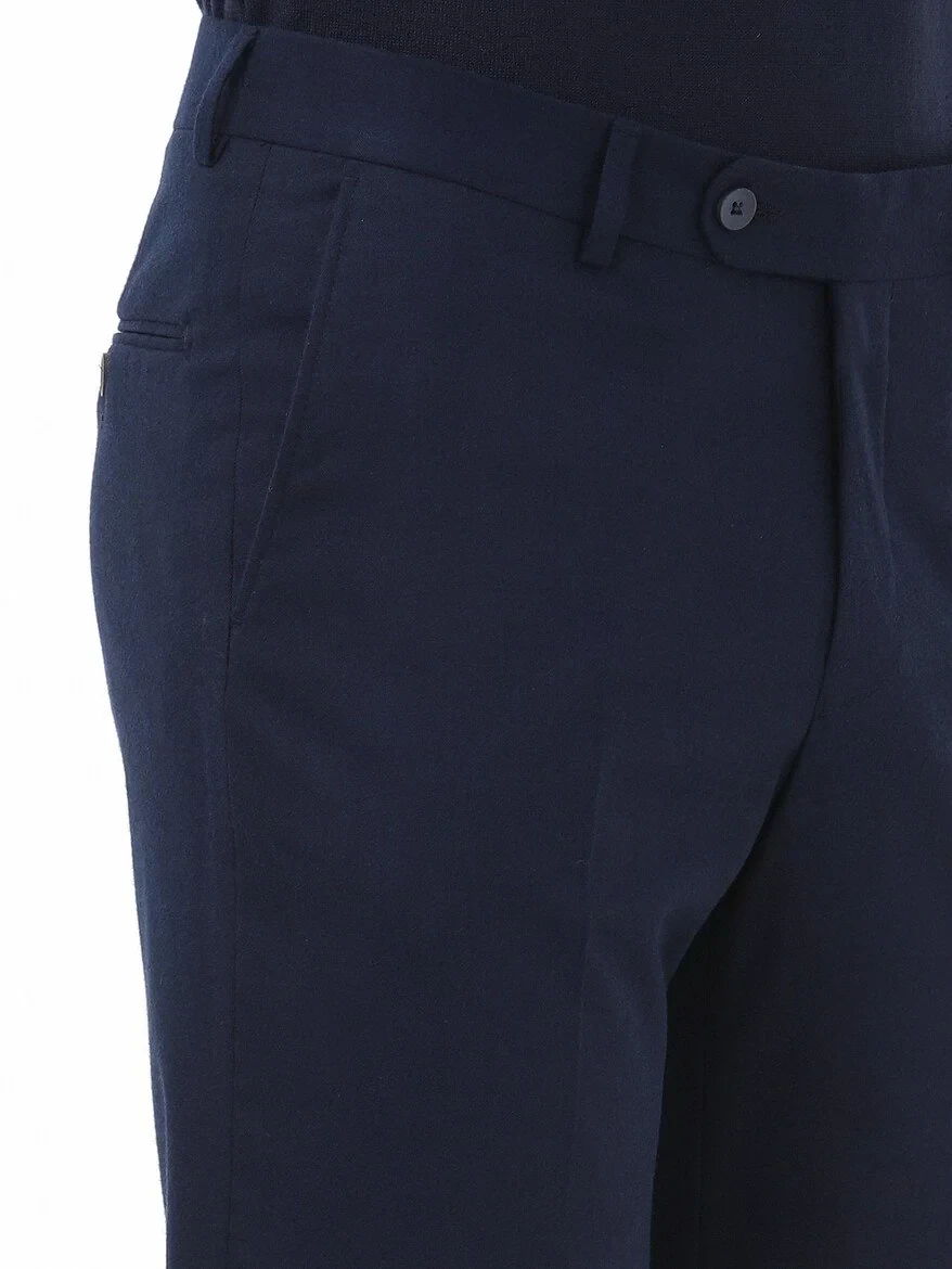 Lacivert Düz Dokuma Regular Fit Klasik Pantolon - KİP