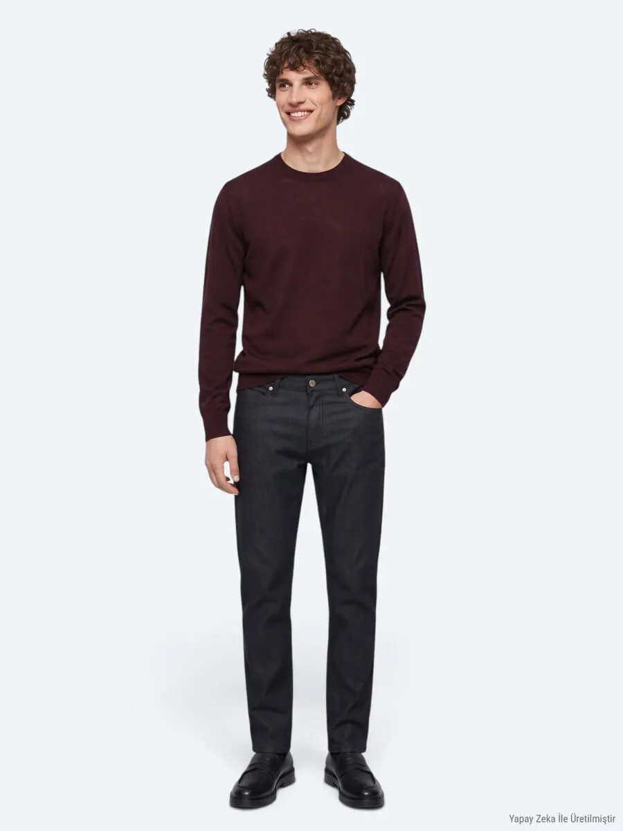 Lacivert Düz Dokuma Slim Fit Spor Pamuk Karışımlı Pantolon - 3