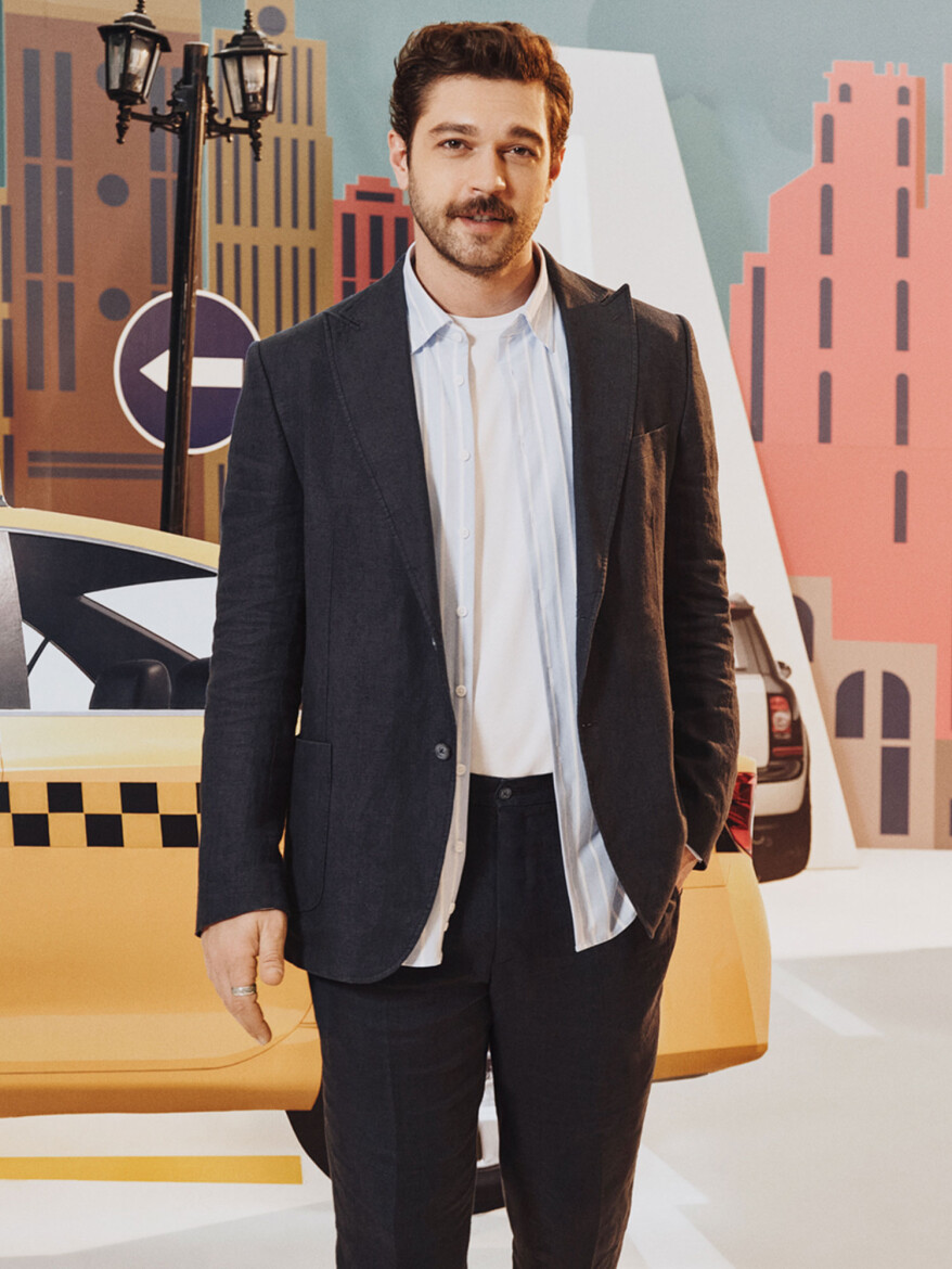 Lacivert Düz Modern Fit %100 Keten Takım Elbise - KİP