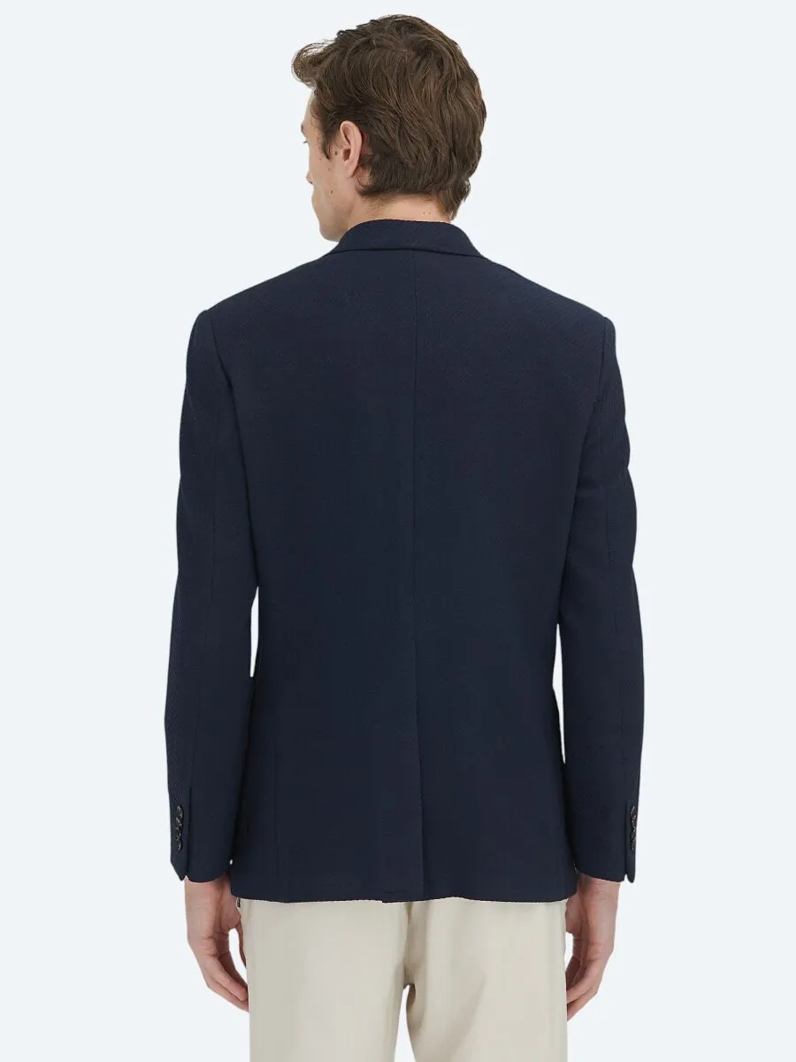 Lacivert Düz Modern Fit Ceket - 5