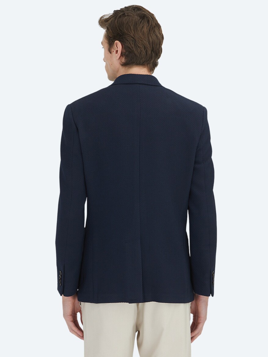 Lacivert Düz Modern Fit Ceket - 5