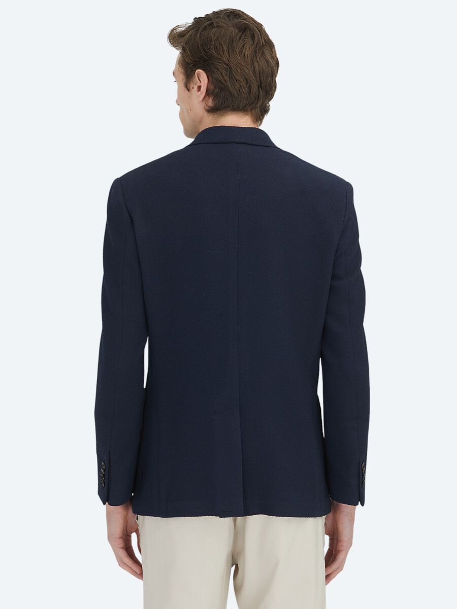 Lacivert Düz Modern Fit Ceket - 5