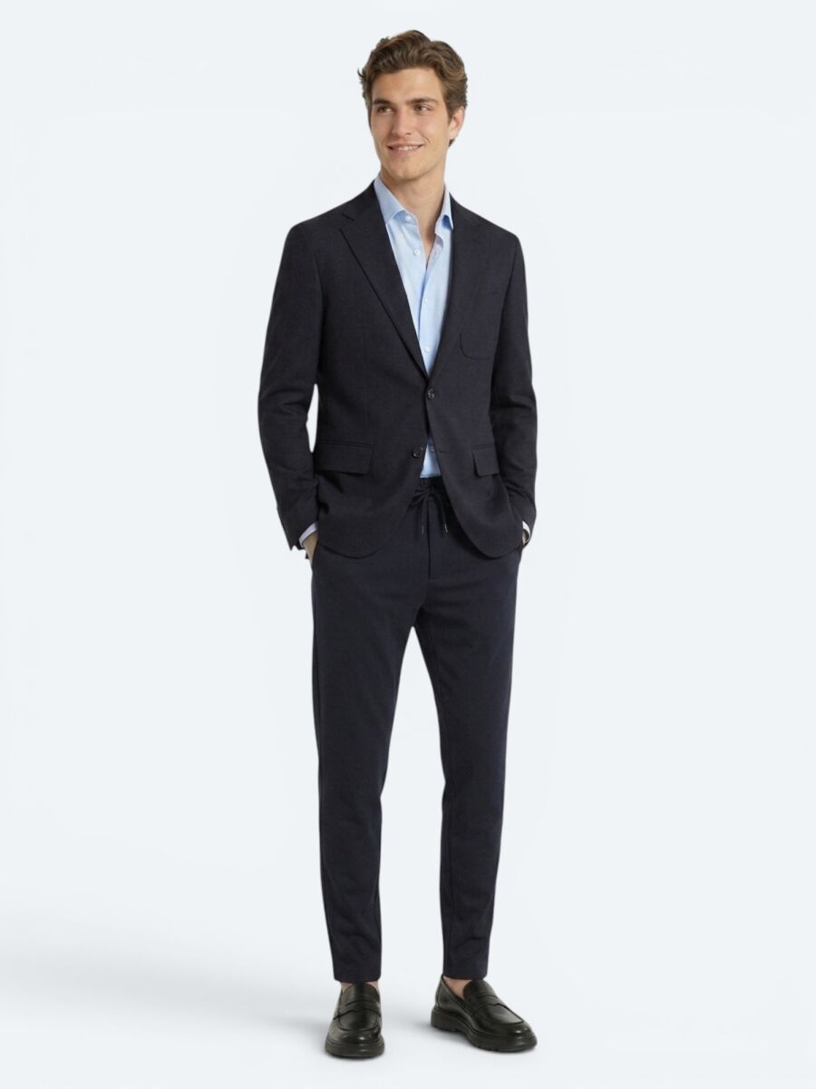 Lacivert Mikro Modern Fit Örme Takım Elbise - 2