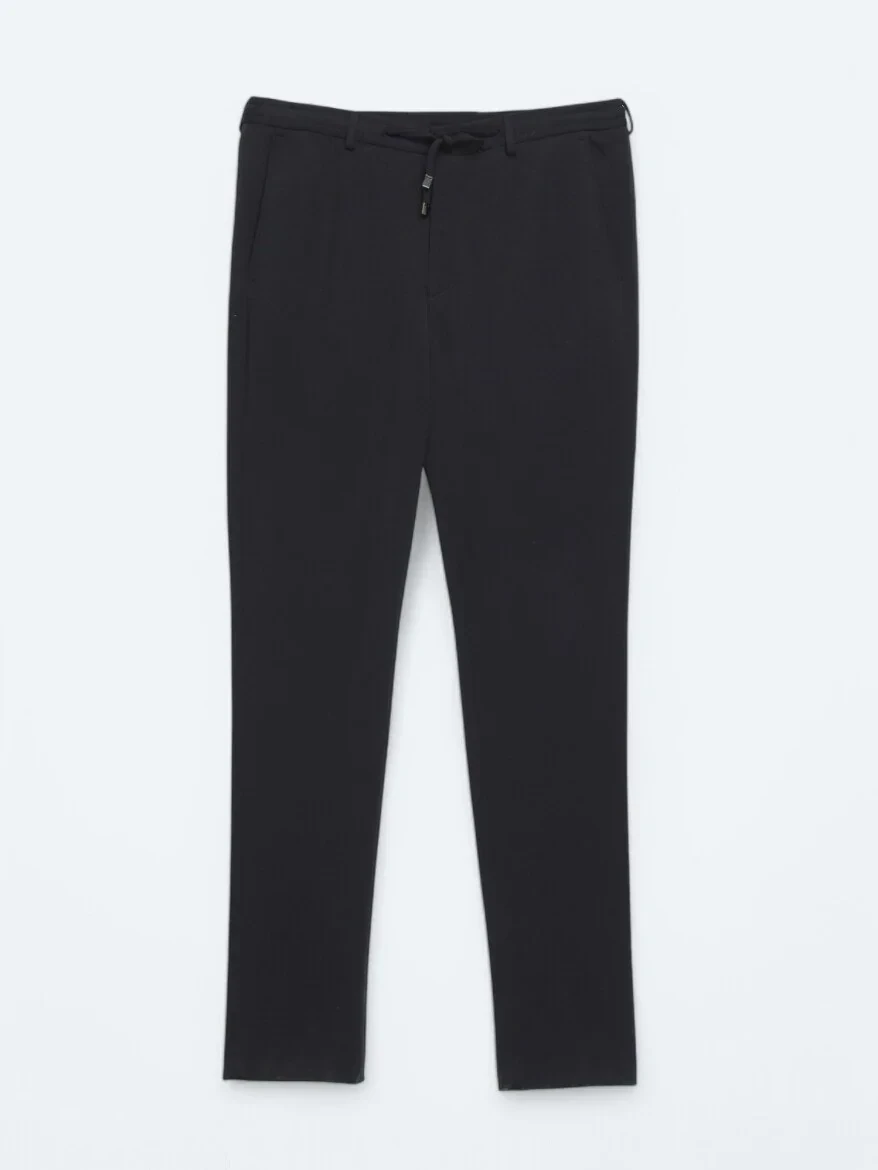 Lacivert Düz Modern Fit Örme Takım Elbise - 2