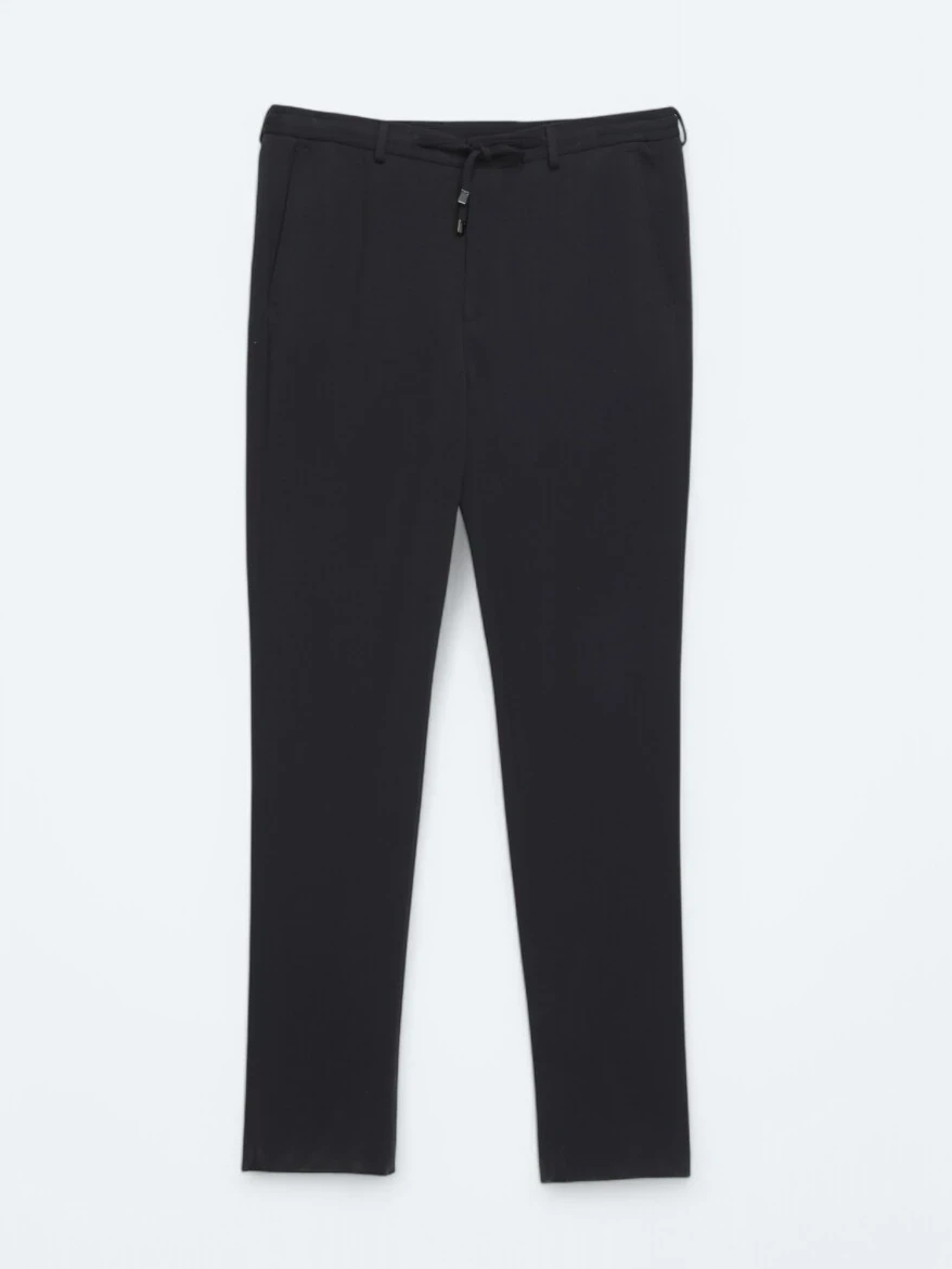 Lacivert Düz Modern Fit Örme Takım Elbise - 2