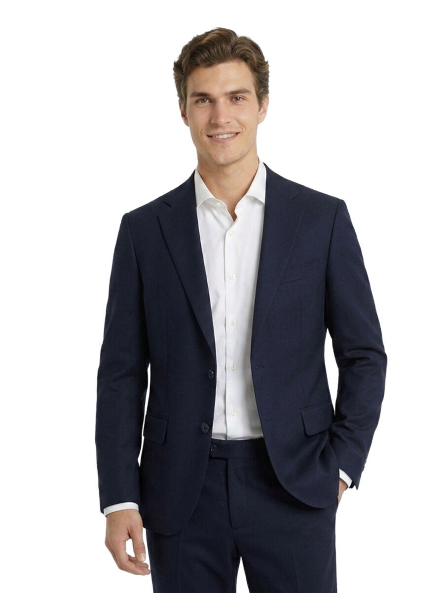 Lacivert Düz Modern Fit Takım Elbise - 1