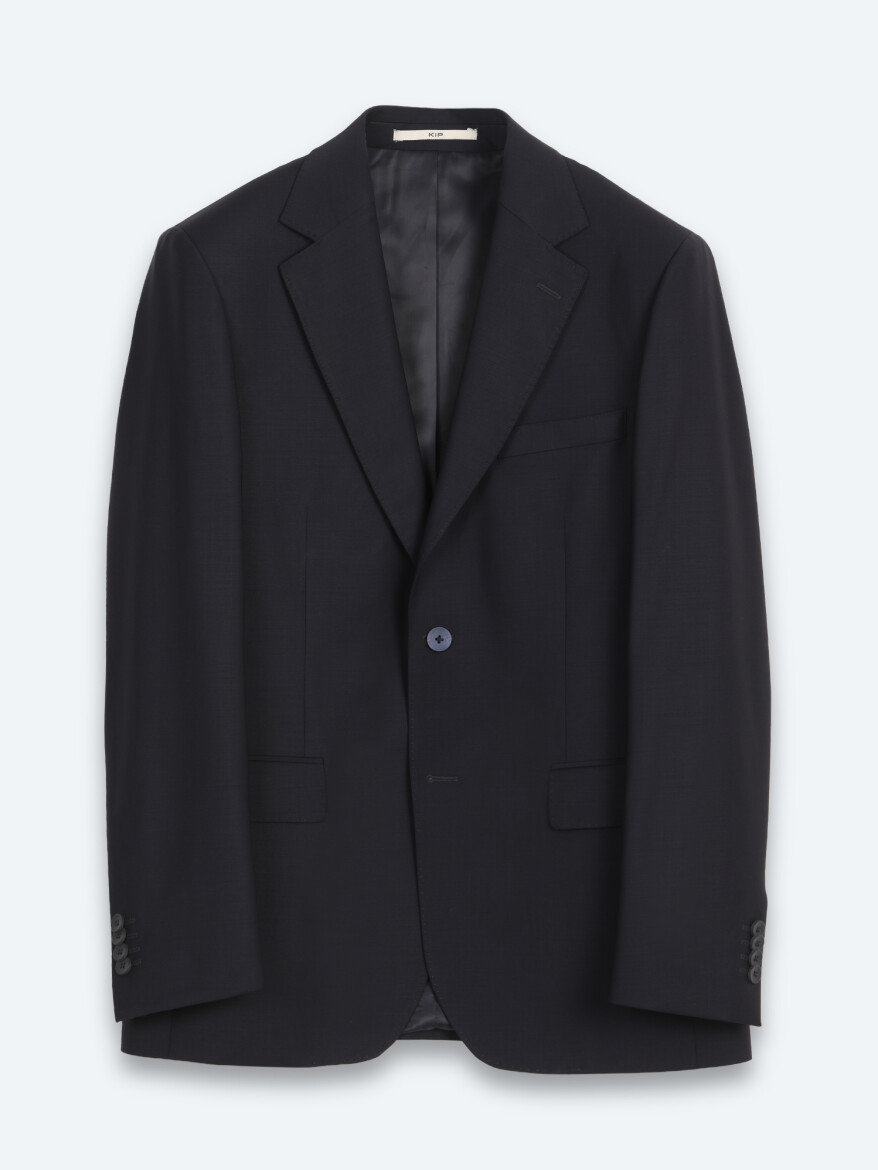 Lacivert Düz Modern Fit Yün Karışımlı Takım Elbise - 6