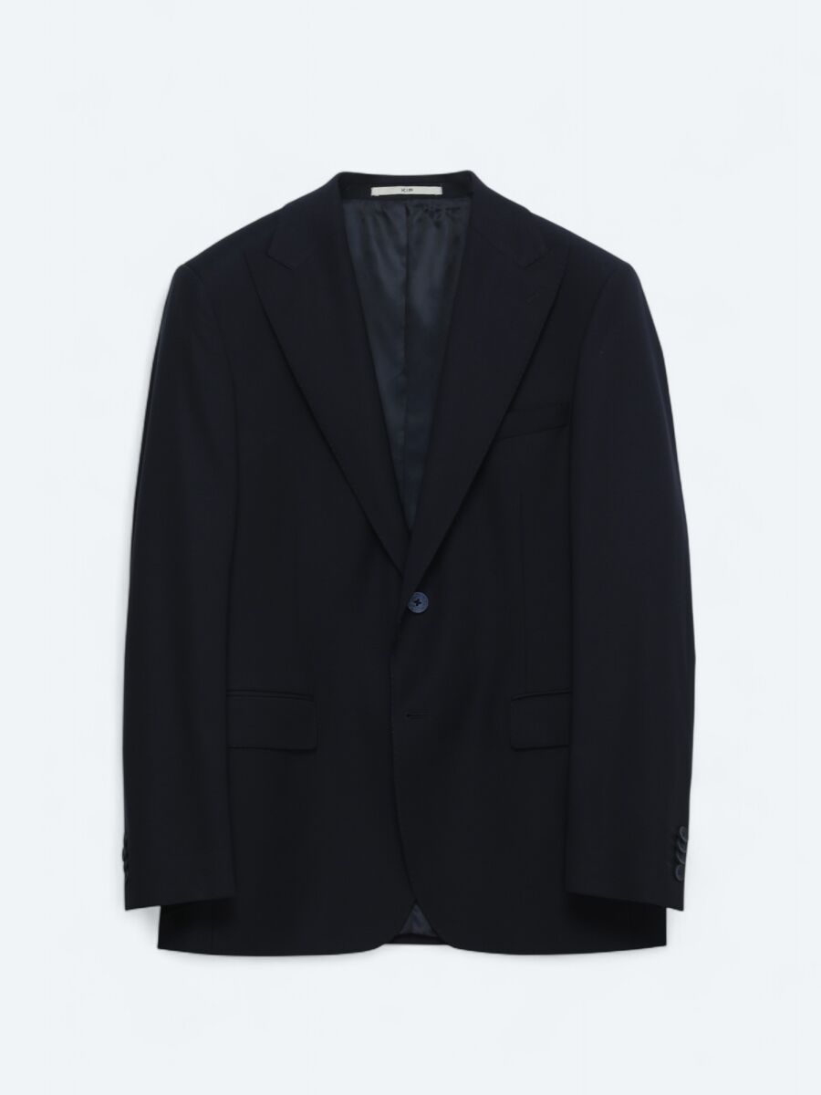 Lacivert Düz Modern Fit Yün Karışımlı Takım Elbise - 5