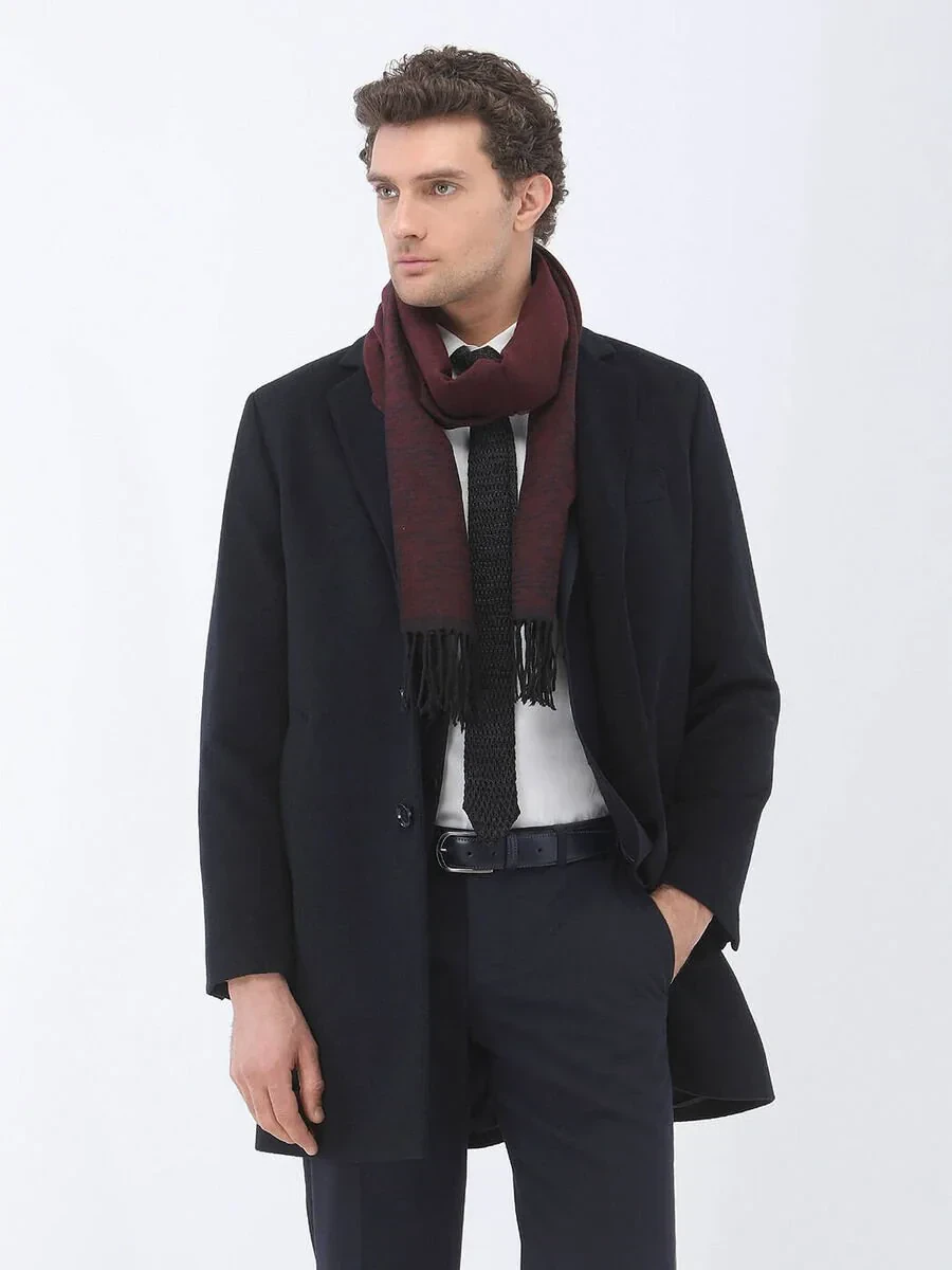 Lacivert Düz Modern Fit Yün Karışımlı Takım Elbise - 4