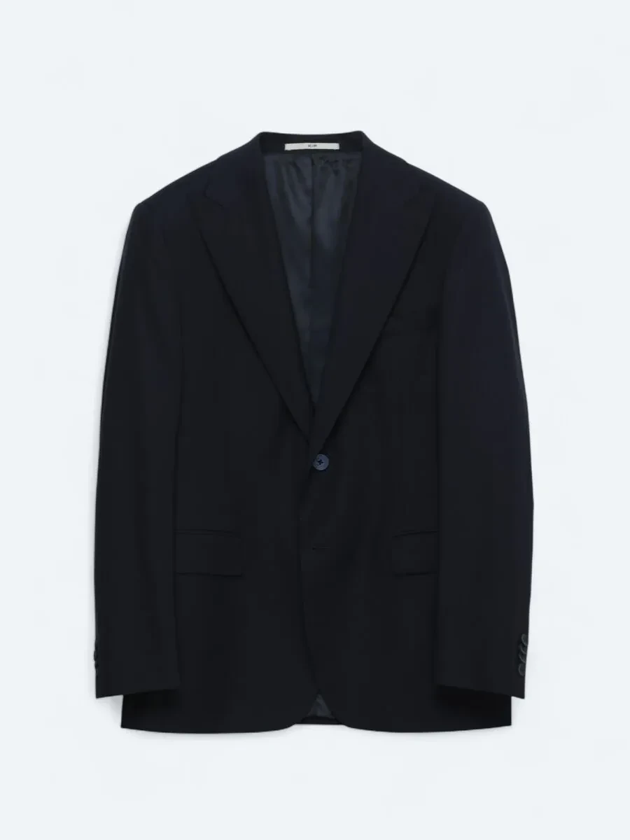 Lacivert Düz Modern Fit Yün Karışımlı Takım Elbise - 6