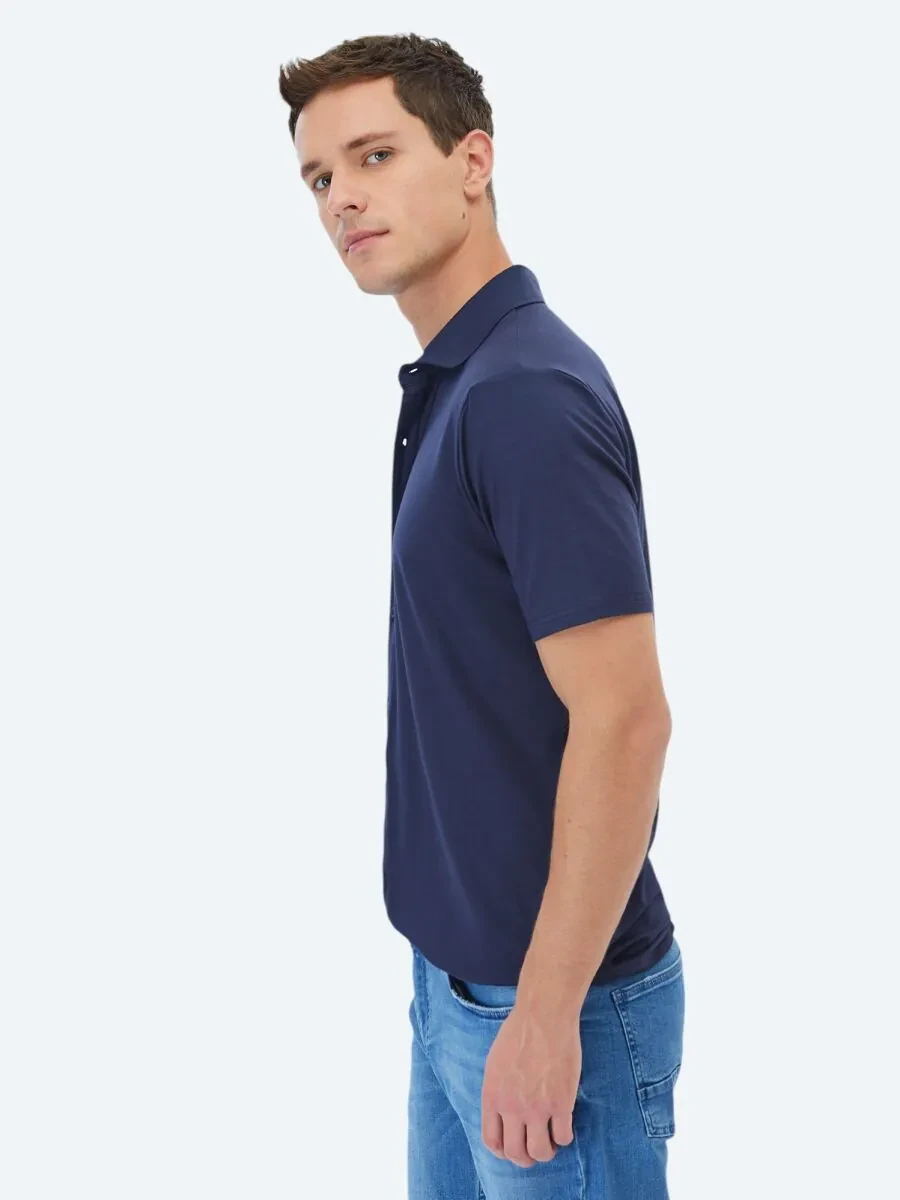 Lacivert Düz Regular Fit Casual Gömlek - 3