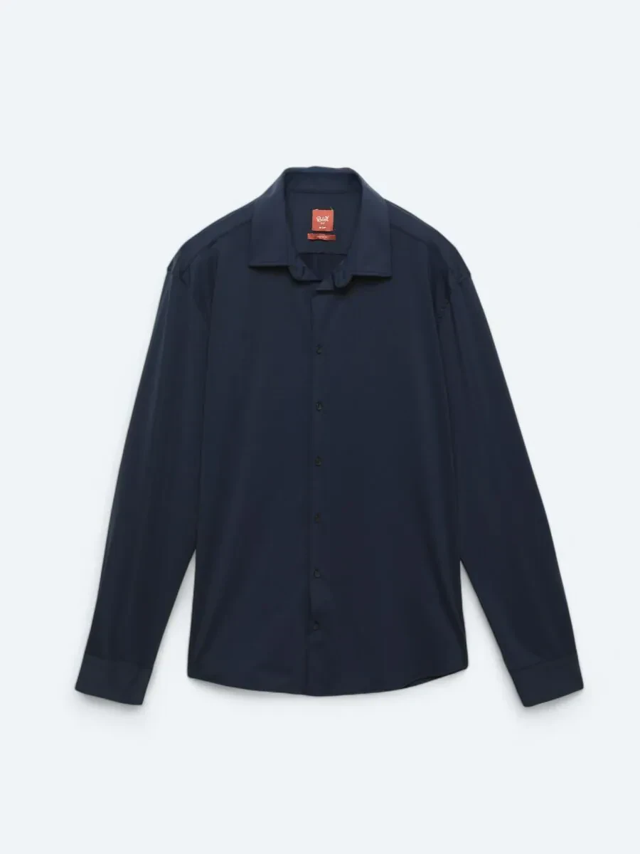 Lacivert Düz Regular Fit Casual Gömlek - 7