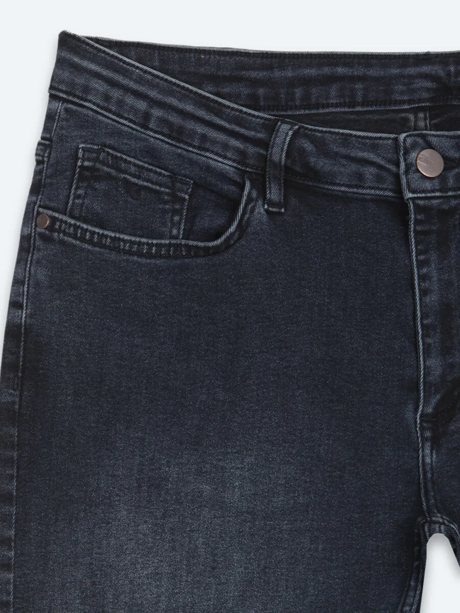 Lacivert Düz Slim Fit Denim Pamuk Karışımlı Pantolon - 8