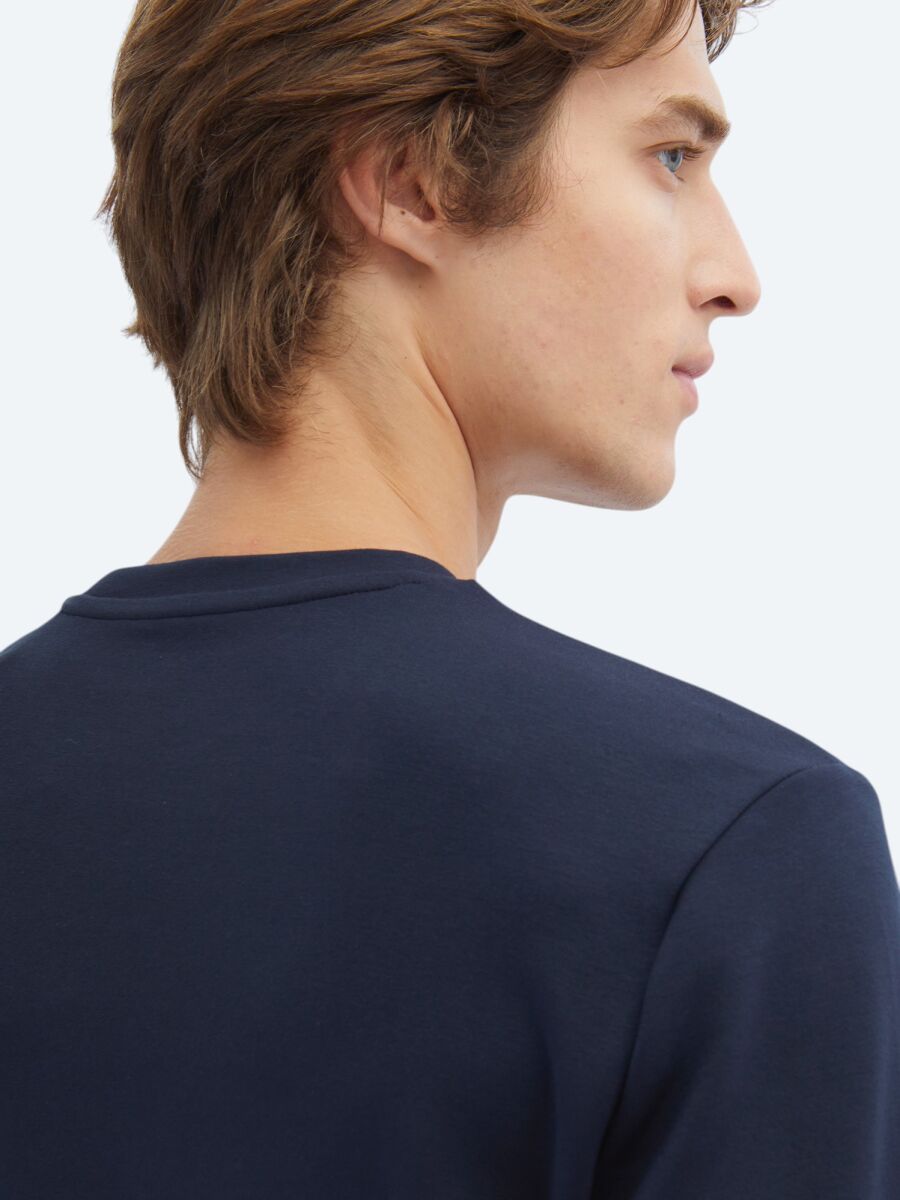 Lacivert Düz Sweatshırt - 4