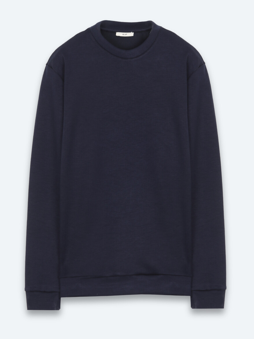 Lacivert Düz Sweatshırt - 6