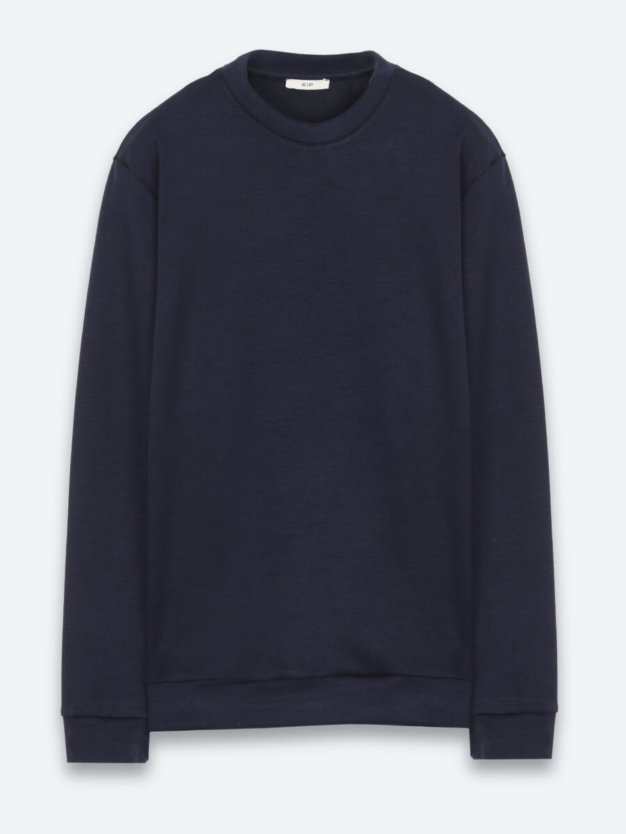 Lacivert Düz Sweatshırt - 6