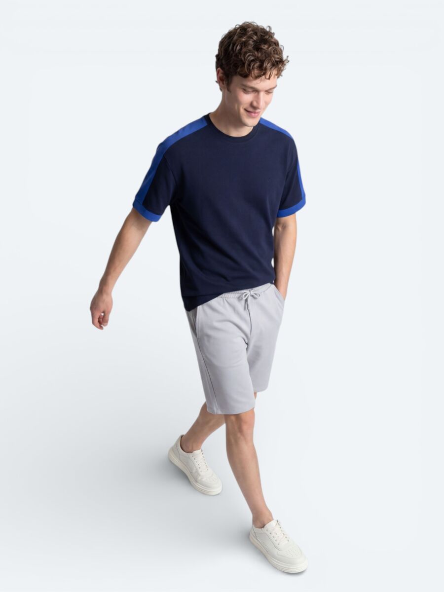 Lacivert Düz T-Shirt - 1