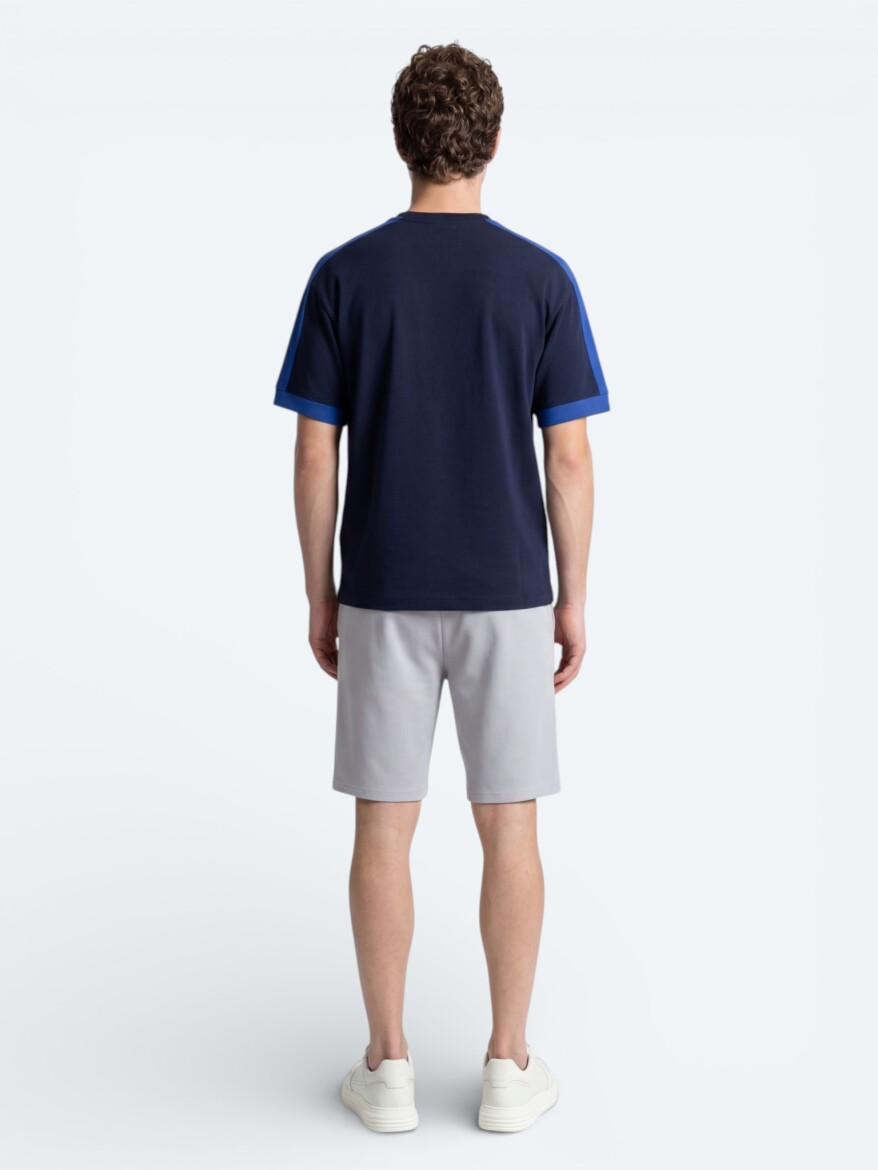 Lacivert Düz T-Shirt - 6