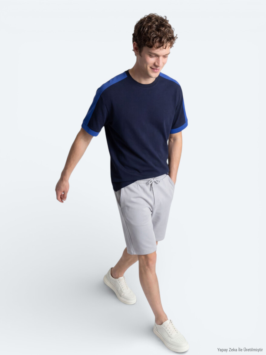 Lacivert Düz T-Shirt 