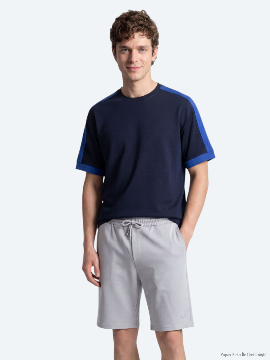 Lacivert Düz T-Shirt - 2