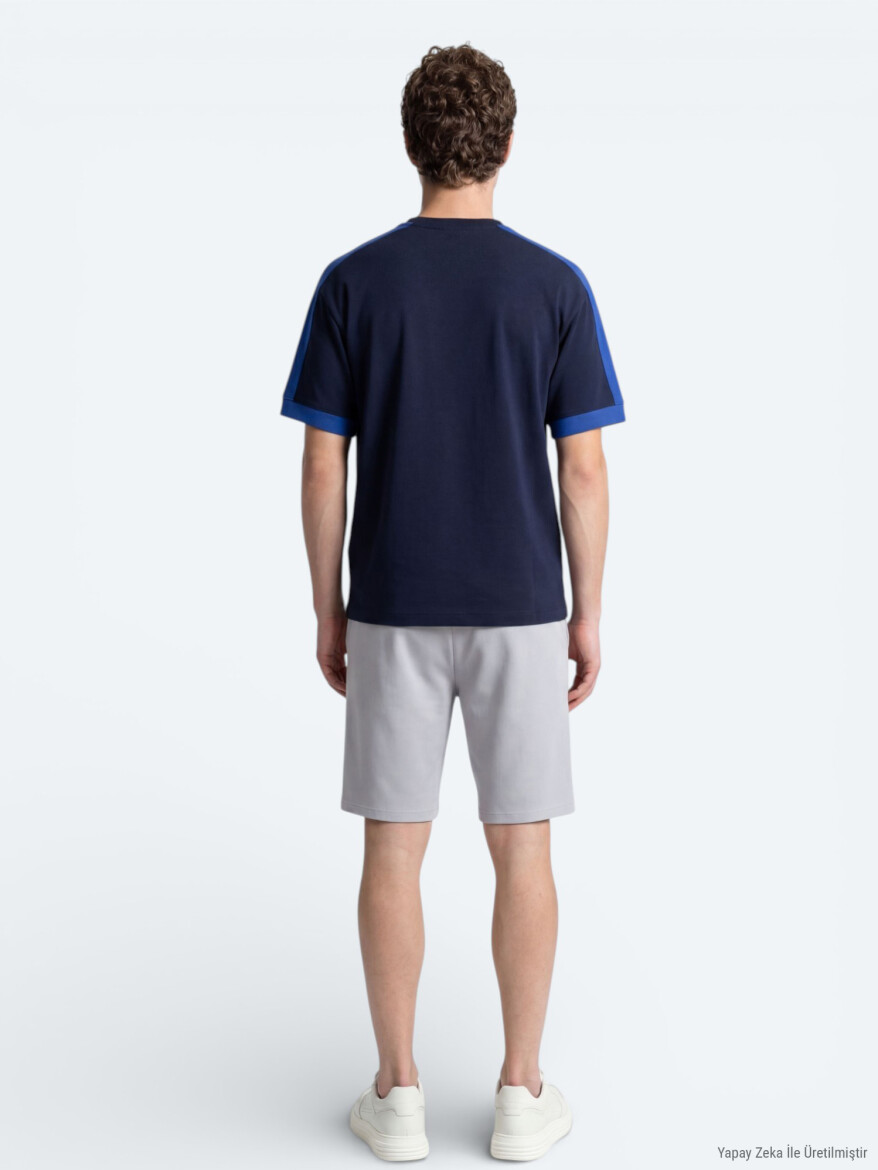 Lacivert Düz T-Shirt - 6