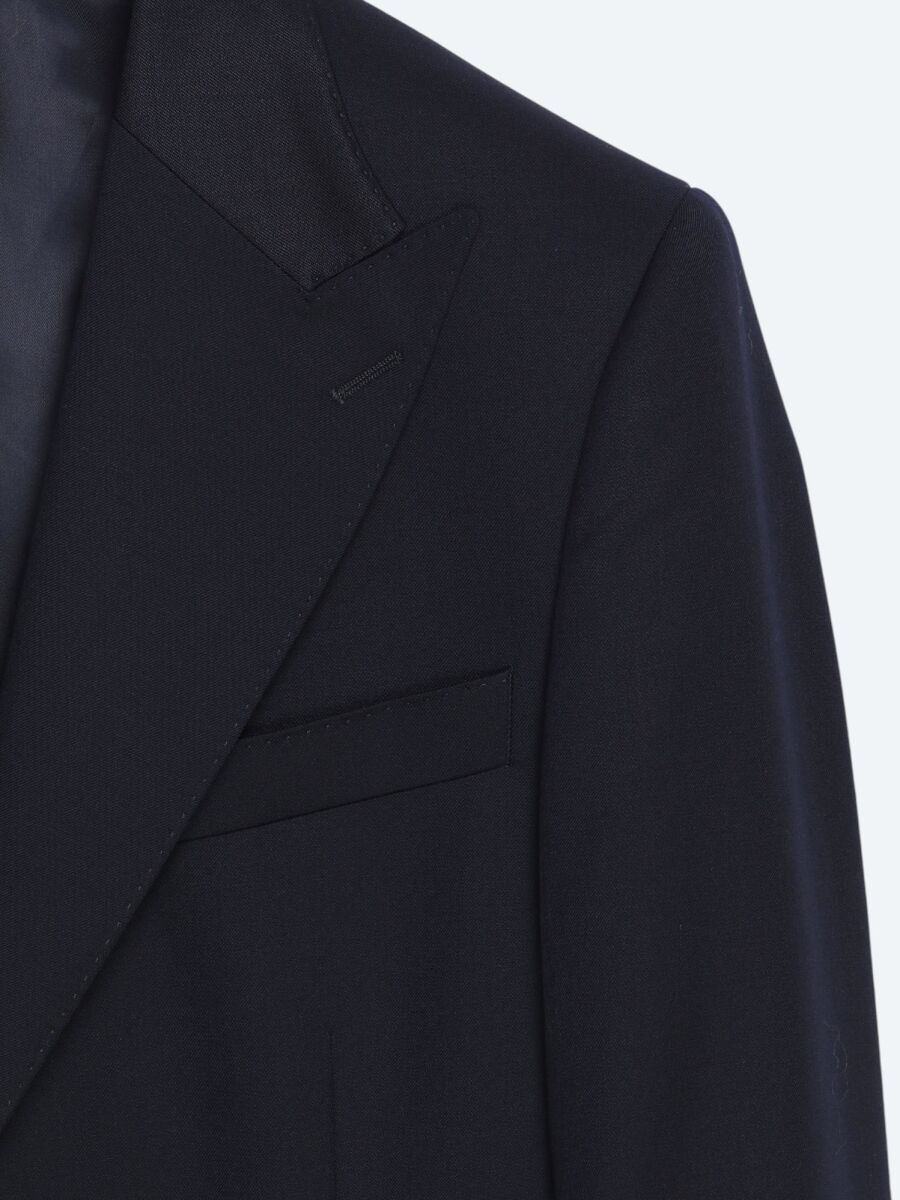 Lacivert Düz Zeroweight Slim Fit Yün Karışımlı Takım Elbise - 8