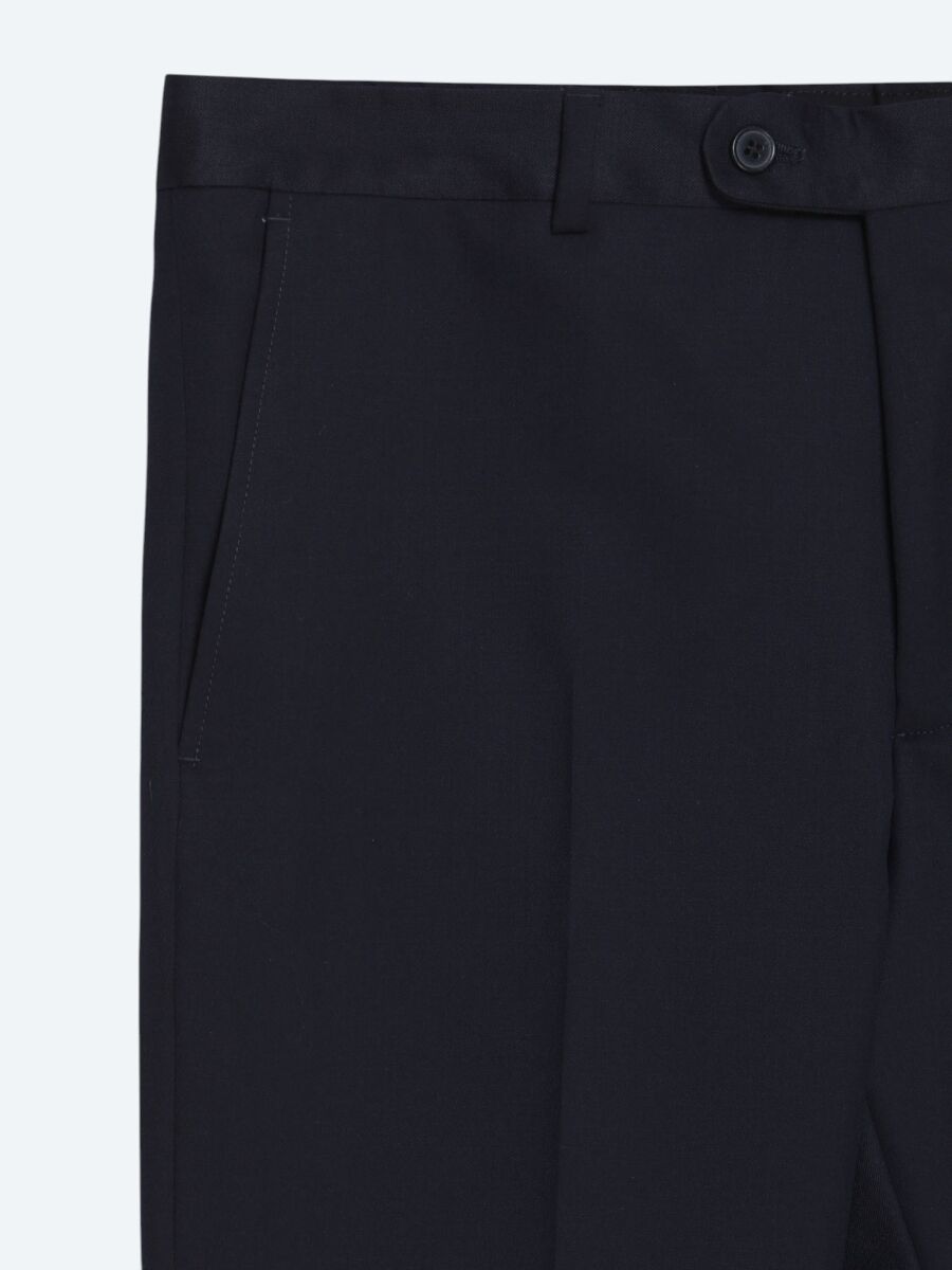 Lacivert Düz Zeroweight Slim Fit Yün Karışımlı Takım Elbise - 10