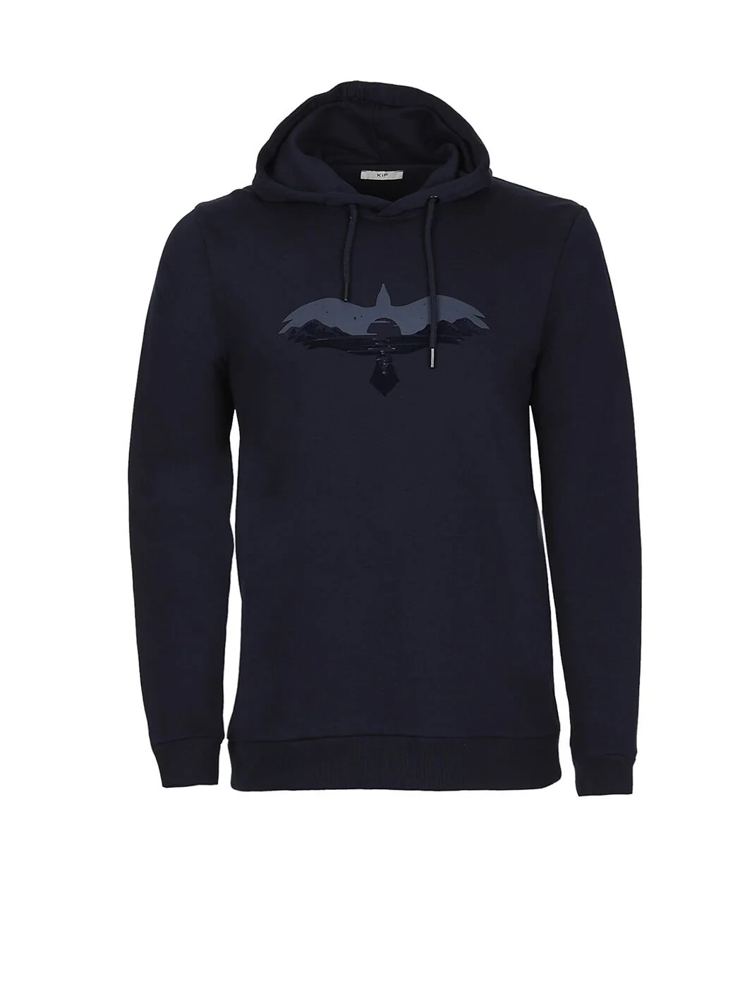 Lacivert Kapüşonlu Baskılı Sweatshırt - 7