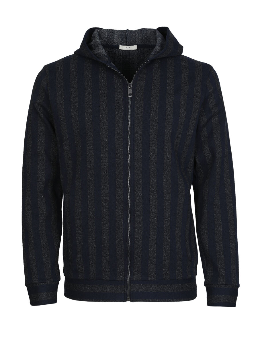 Lacivert Kapüşonlu Desenli Sweatshırt - 5