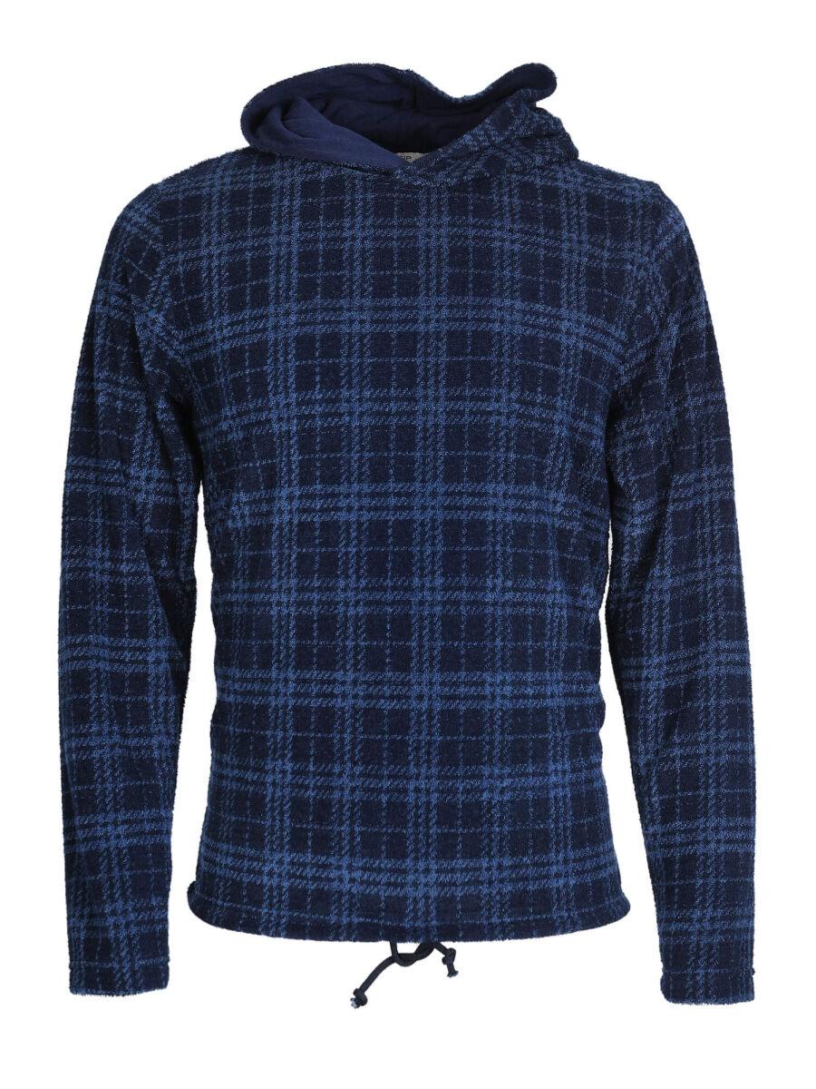 Lacivert Kapüşonlu Jakarlı Sweatshırt - 6