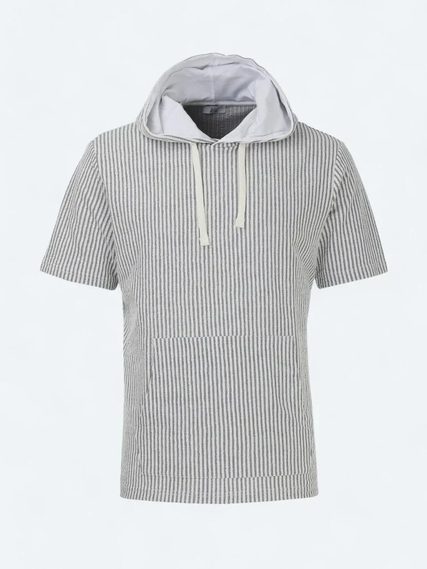 Lacivert Kapüşonlu Sweatshırt - 5