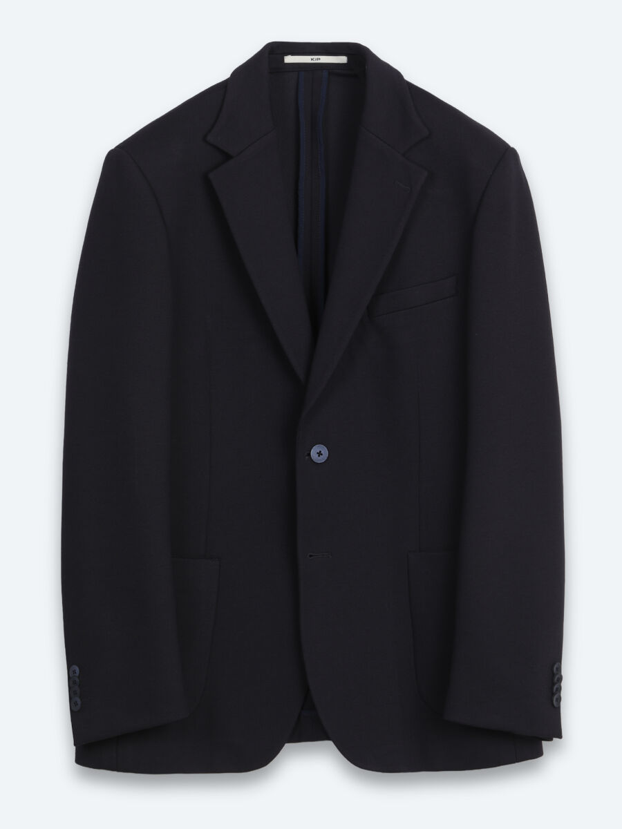 Lacivert Kareli Modern Fit Pamuk Karışımlı Örme Ceket - 6