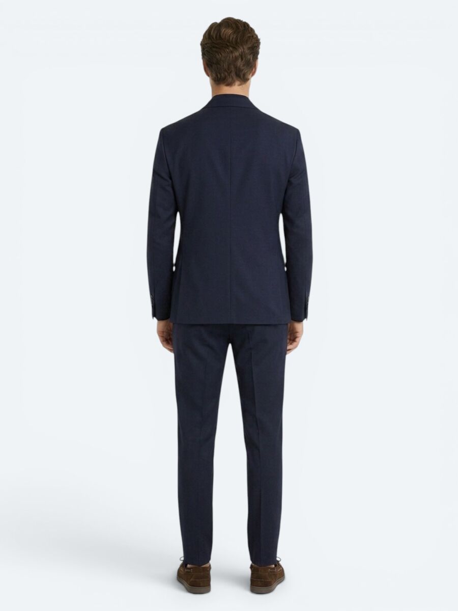 Lacivert Mikro Modern Fit %100 Yün Takım Elbise - 4