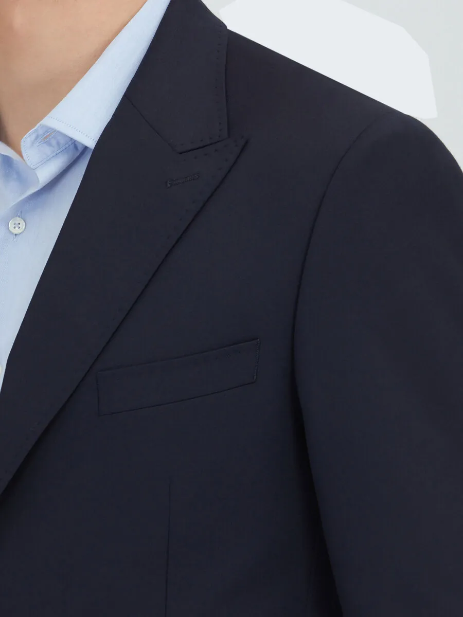 Lacivert Mikro Modern Fit %100 Yün Takım Elbise - 3