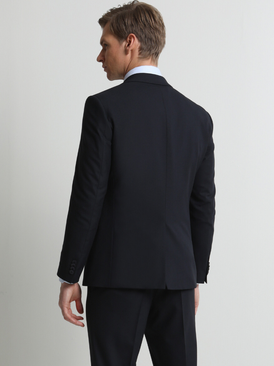 Lacivert Mikro Modern Fit Takım Elbise - 4