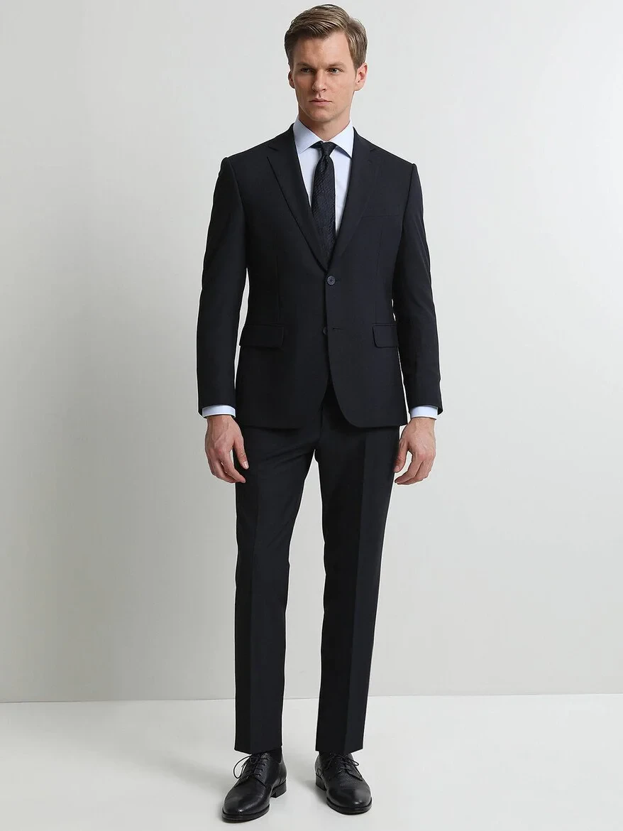 Lacivert Mikro Modern Fit Takım Elbise - 2